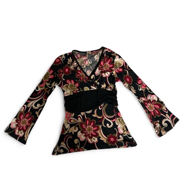 American Vintage Floral Boho Long Sleeve Top - floral unique - Picture 2 of 8